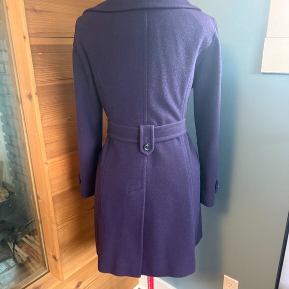 Anne Klein Wool Blend Purple Pea Coat Size Medium - Picture 10 of 10